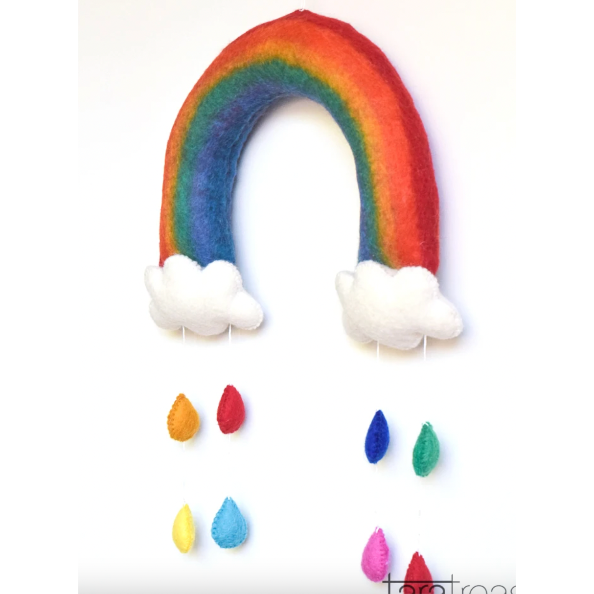 Nursery Mobile - Rainbow with raindrops