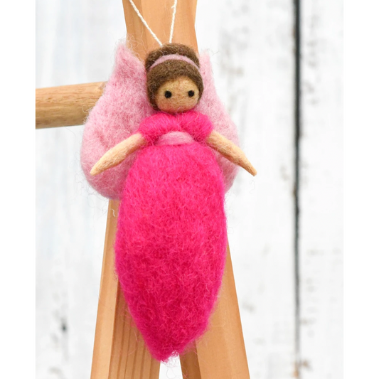 Needle Felted Fairy - Bright pink