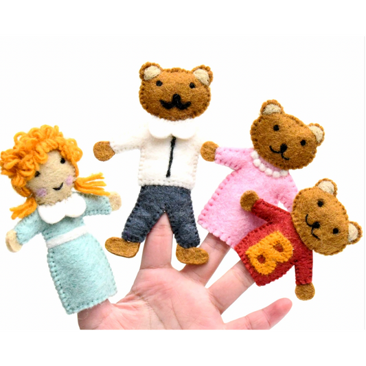 Goldilocks and the three bears Finger Puppet set