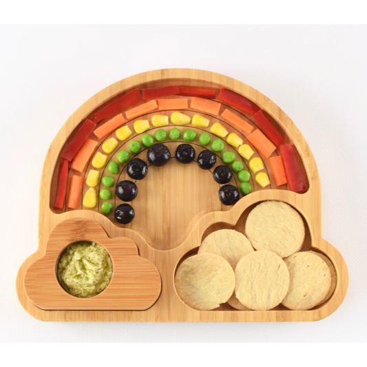 Eco Friendly - Bamboo Rainbow plate with suction